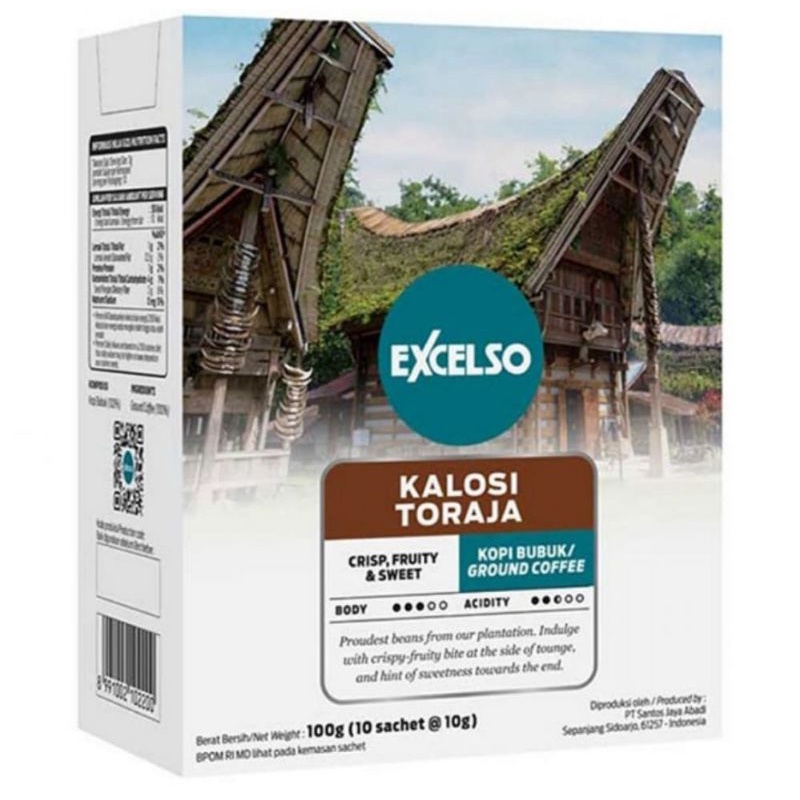 

EXCELSO Coffee Kalosi Toraja Kopi bubuk Folding Box (10 sachet x 10 gr).