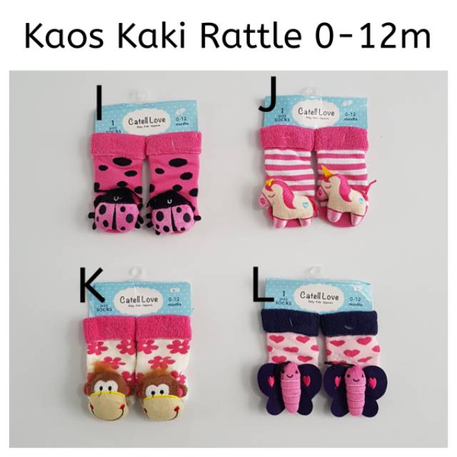 Kaos Kaki Baby Bayi Rattle Socks Anak Kauskaki Kaoskaki Boneka Bunyi 0 3 6 9 12 Bulan