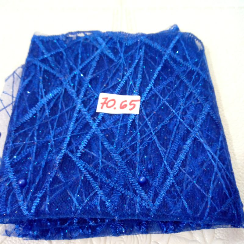 PERCA RENDA /RENDA TILE BIRU ELEKTRIK UKURAN 70×65CM