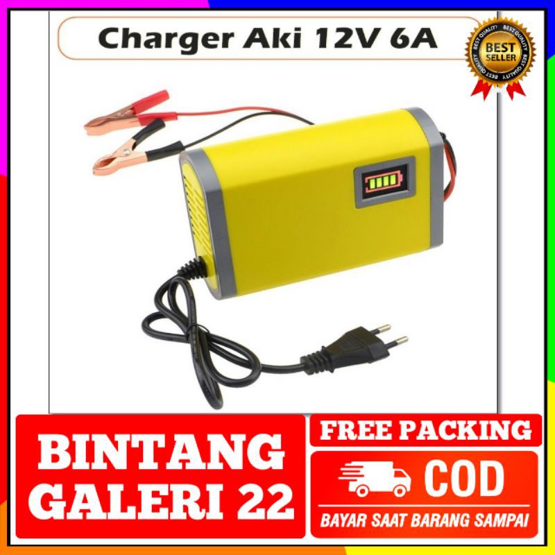 CHARGER AKI 6A 12V UNTUK MOBIL DAN MOTOR/CAS AKI 6A/CES AKI 6A/STEREK AKI MOBIL/CHARGER AKI MOBIL