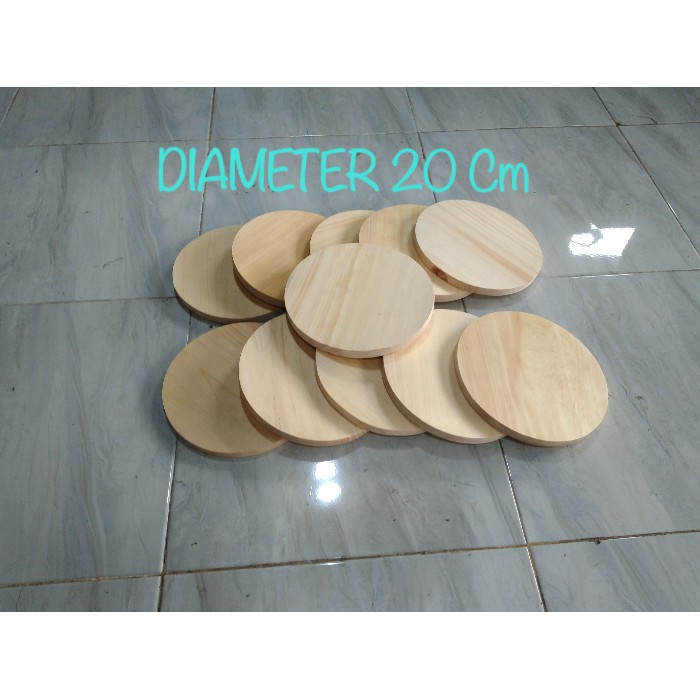 Talenan Kayu Model Bulat Diameter 20 cm / Wooden Cutting Board