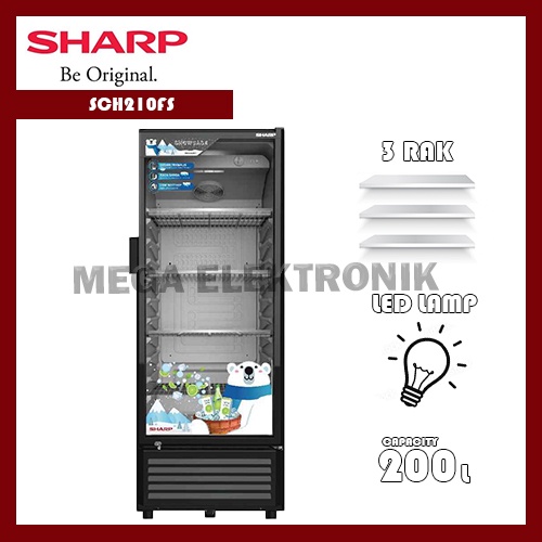 Sharp SCH210FS Showcase 200 Liter 3 Rak - KHUSUS JABODETABEK