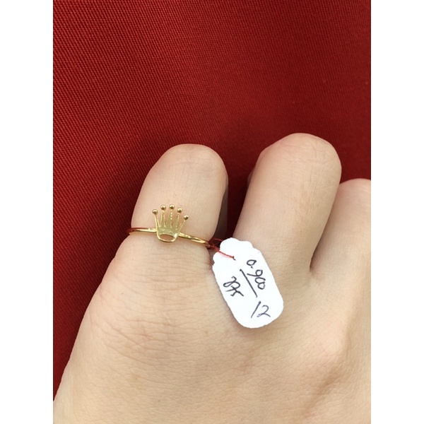 Cincin mahkota fashion emas asli 375/8k