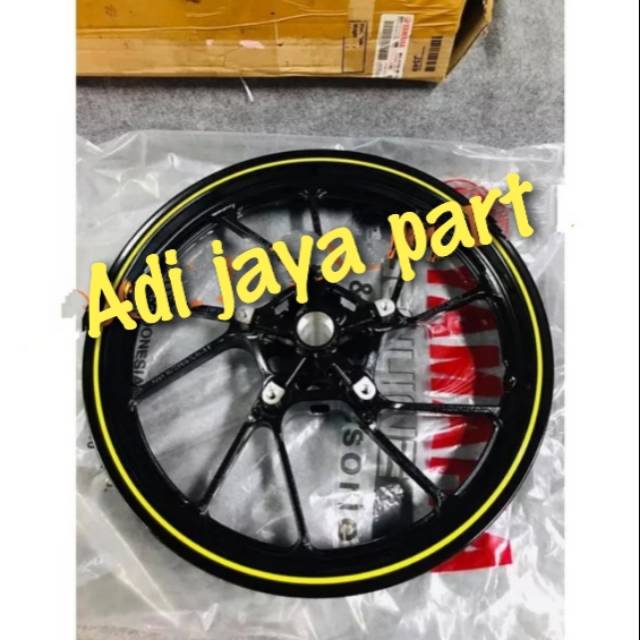 velg racing velg depan yamaha R15 vva V3 hitam list kuning original yamaha