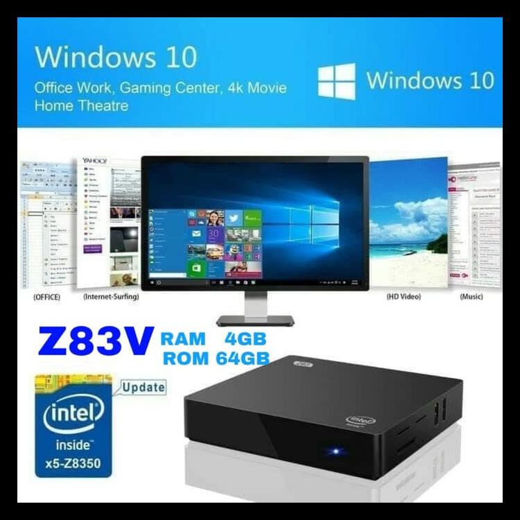 BAYAR DITEMPAT Z83V MINI PC - WINDOWS 10 PC INTEL ATOM X5-Z8350 SUPPORT HDMI VGA KODE 313