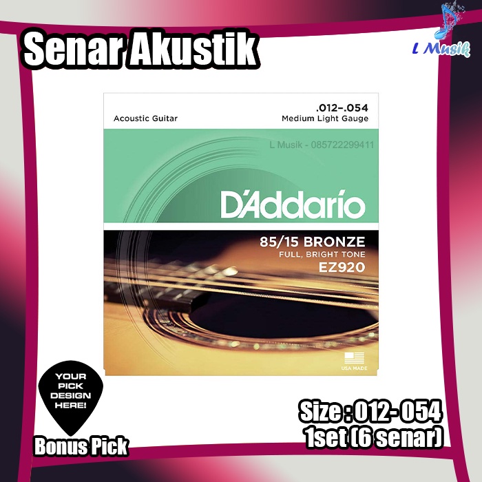 ORIGINAL SENAR GITAR AKUSTIK D ADDARIO - SENAR D ADDARIO ez890 ez900 ez910 ez920 - UKURAN 09 10 11 12