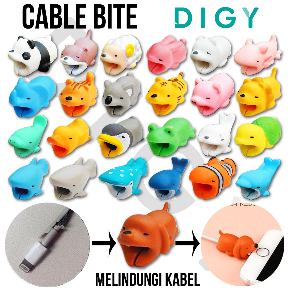 Cable Bite Animal Pelindung Kabel USB lucu Cute