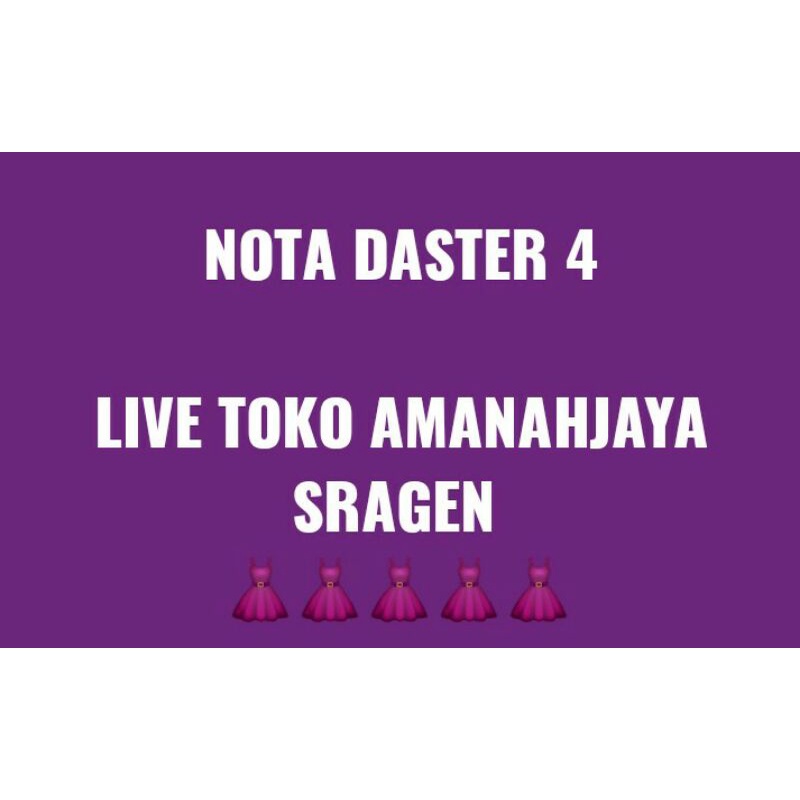 NOTA LIVE DASTER TOKO AMANAHJAYA SRAGEN