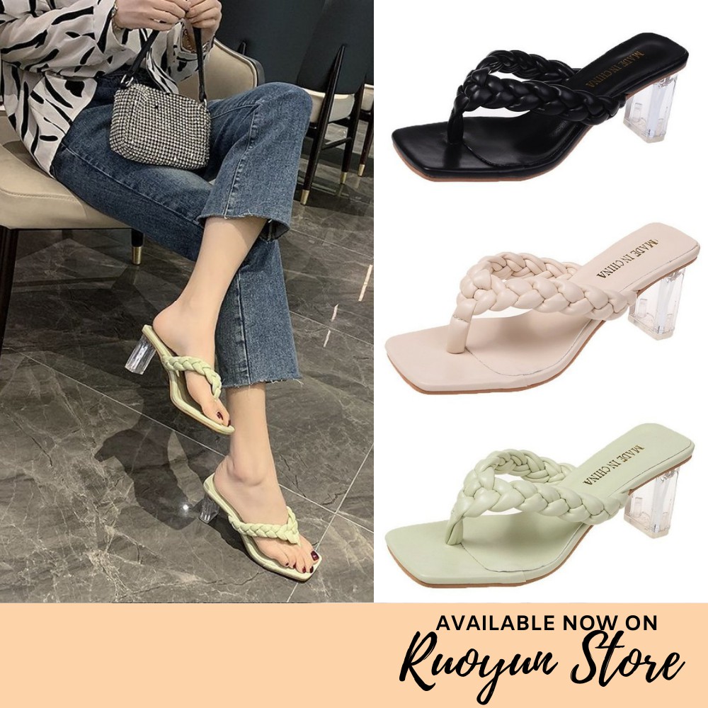 RYS - Baki Rattan Sandal Heels Korea Fashion Casual - Ori Import