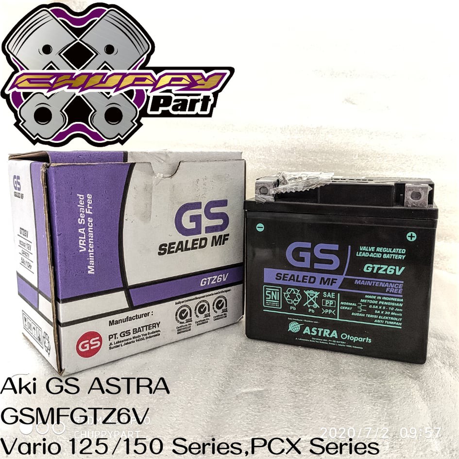 Aki GS ASTRA - GTZ 6V