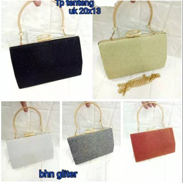 tas pesta tenteng clutch bag import gold silver merah bata orange gelap party bag handle tenteng