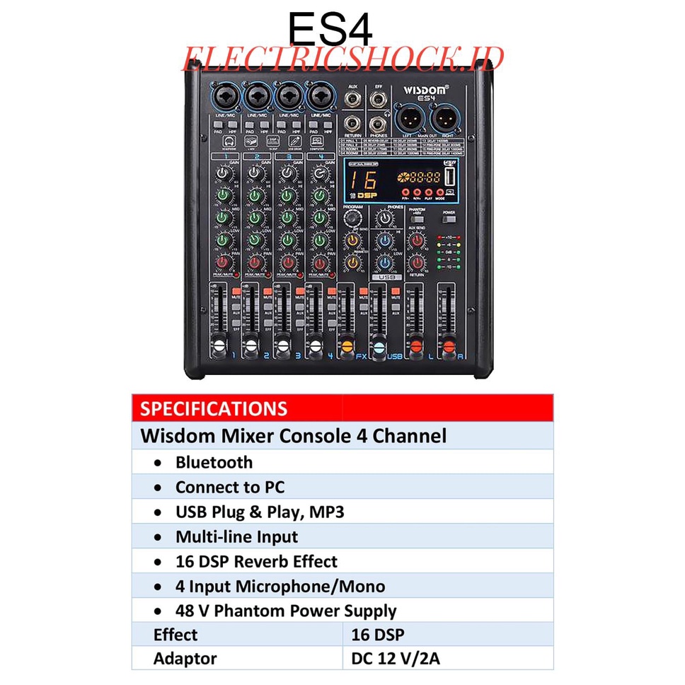 MIXER AUDIO WISDOM ES 4 / WISDOM ES4 ORIGINAL 4 CHANNEL