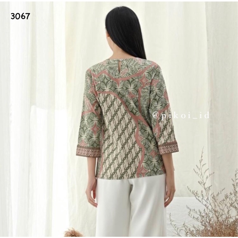 Atasan Batik wanita modern lengan panjang / baju seragam batik kantor / 2962 / 242