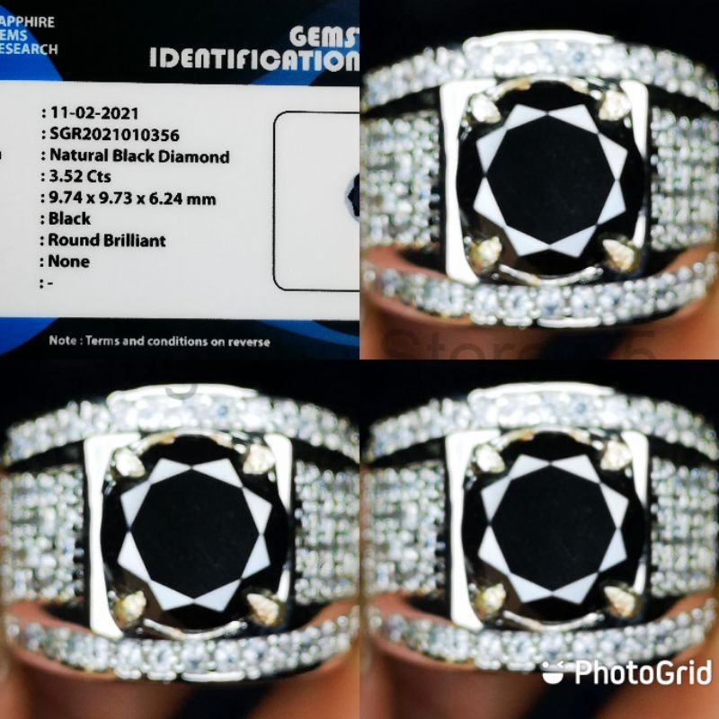 Natural Black Diamond Naik Ds Full Naik + Memo SGR Lab