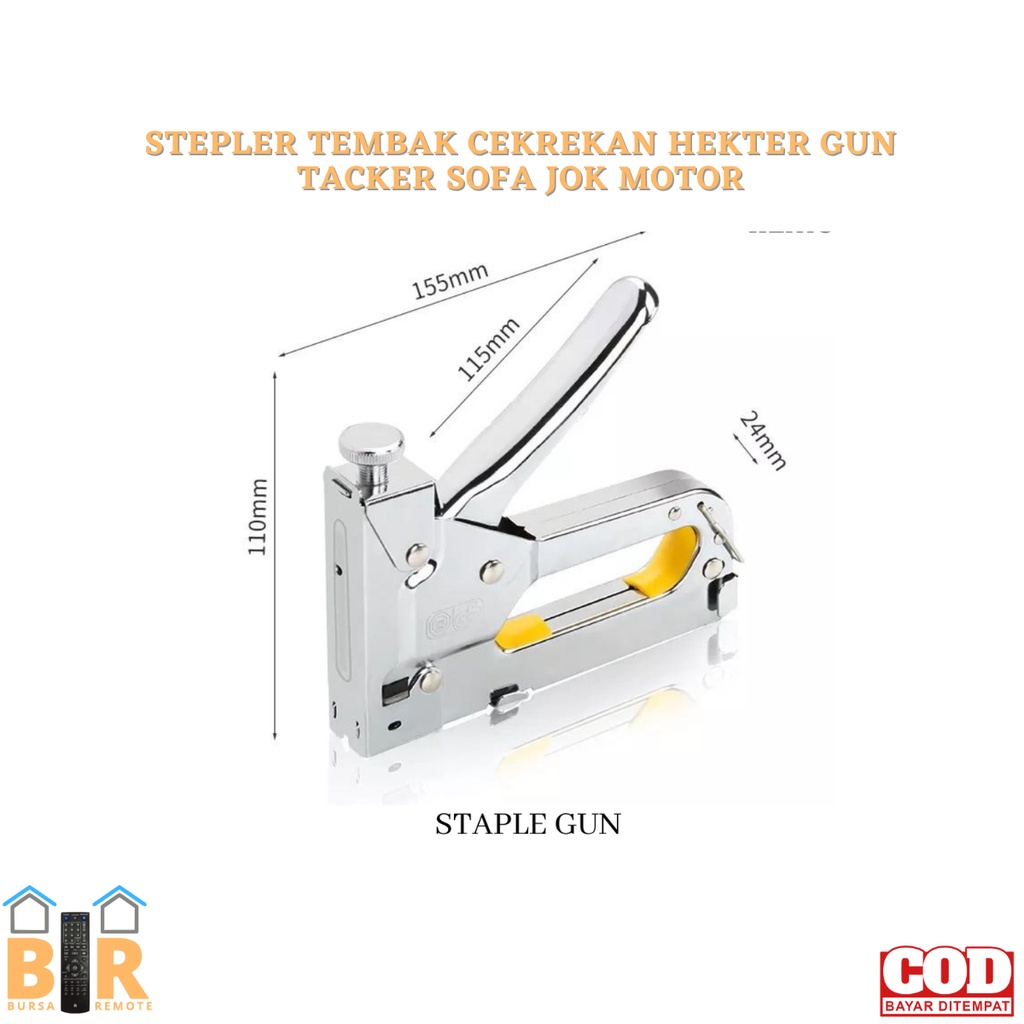 Stepler Tembak Cekrekan HEKTER GUN TACKER SOFA Jok Motor