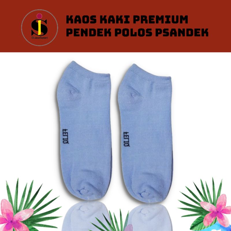 Kaos Kaki Semata Kaki Sport pria dan wanita dewasa/Kaos Kaki Polos Tebal/Kaos Kaki Pendek/Kaos Kaki olah raga-BIRU muda
