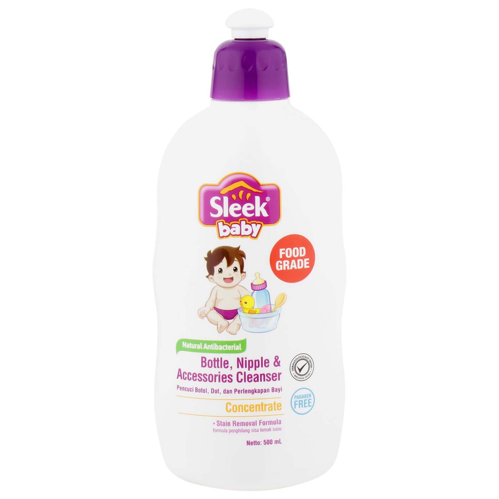 Sleek Bottle, Nipple, And Baby Accessories Cleanser 500ml sabun pencuci cuci botol dot bayi Makassar