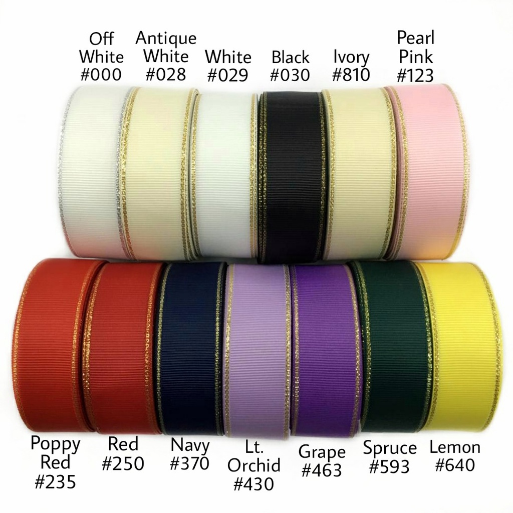 1 YARD (91 CM) -2.5 CM PITA GROSGRAIN LIST GOLD | EMAS | PITA KADO HAMPERS