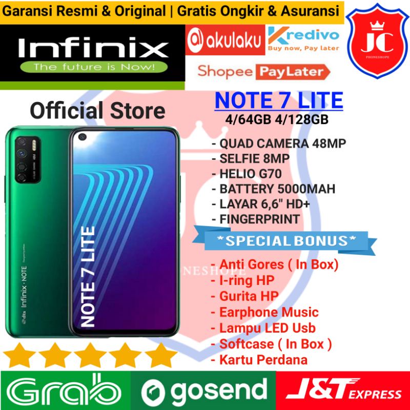 INFINIX NOTE 7 LITE RAM 4GB 128GB 4/64GB GARANSI RESMI