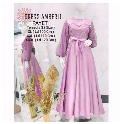 PAKAIAN GAMIS WANITA TERBARU/MAXI AMBERLI DRESS 3 SIZE XL-XXL-XXXL/MATT MOSCREPE MIX TILLE DAN BROKAT/PAKAIN MUSLIM TERBARU/PAKAIAN GAMIS TERBARU/GOOD QUALITY