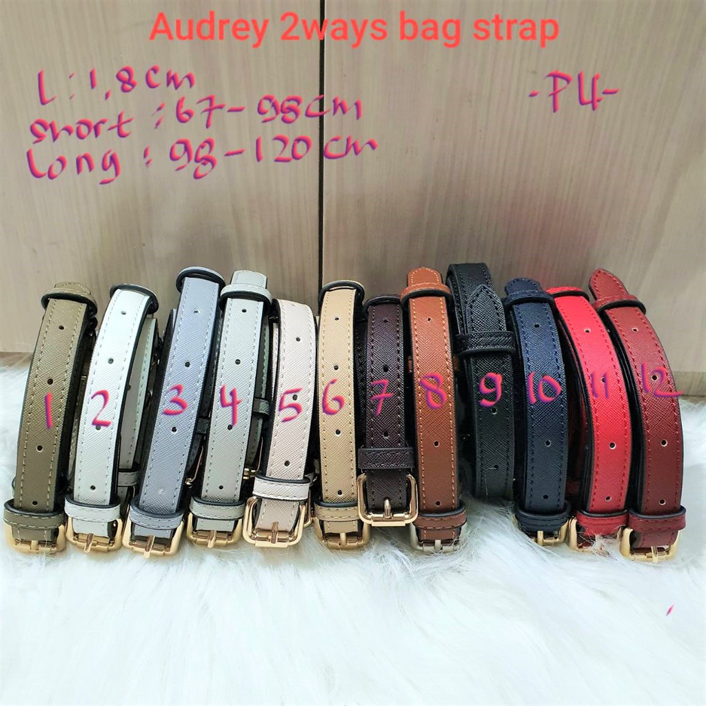 bagstrap 2in1 1.8 cm adjustable polos PU Leather tas tali panjang strap tas audrey