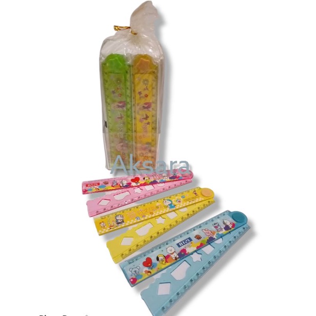 

SATUAN ( 1 PCS ) Penggaris Lipat 30 Cm Karakter Kartun / Garisan Lipat Fancy