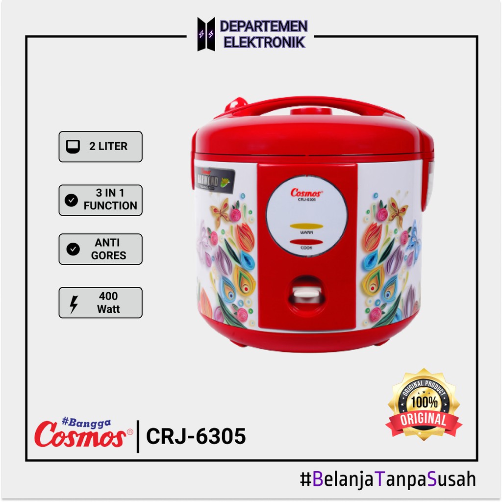 Rice Cooker Cosmos Harmond – Rice Cooker 2 L CRJ 6305 MURAH BANGET / GARANSI RESMI