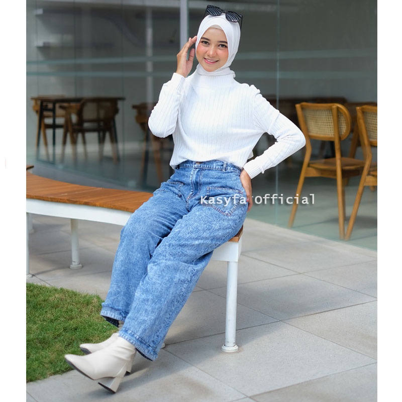 MEISHA KULOT JEANS SNOW ACID // KULOT JEANS SNOW POCKET