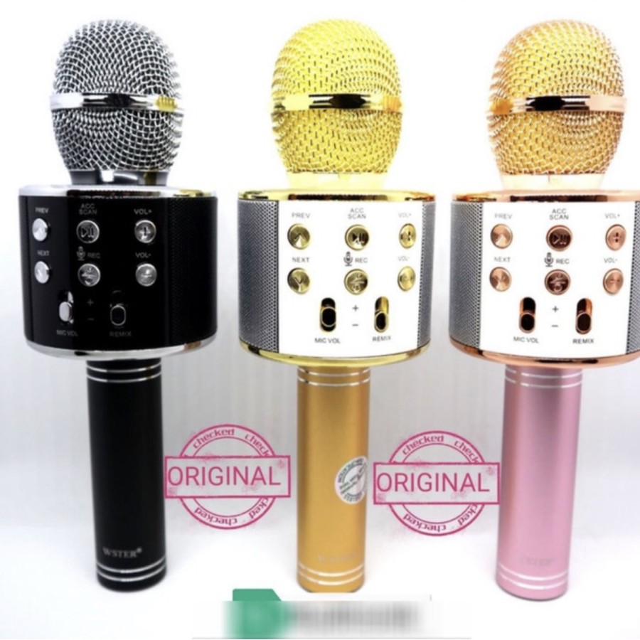 Microphone Wireless Bluetooth WS-858 Wster ORIGINAL Mic Karaoke Ori