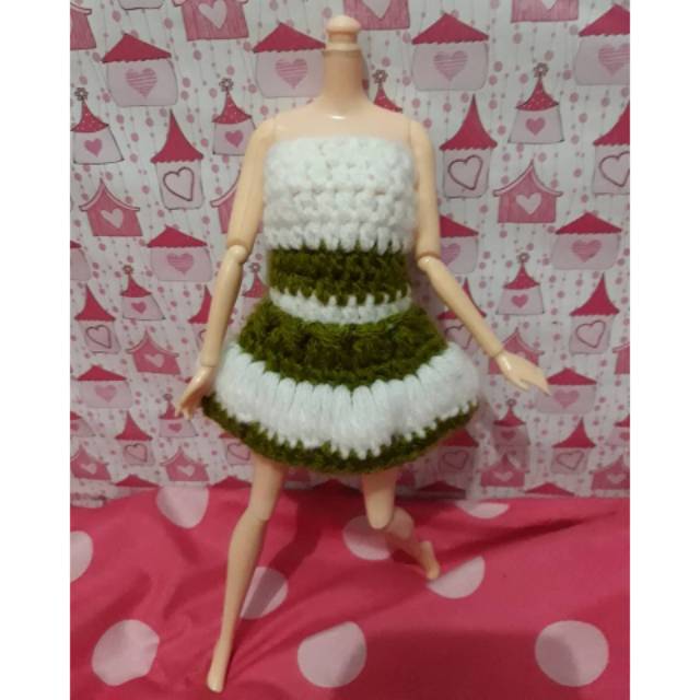 baju rajut barbie / baju dress barbie / baju barbie kece