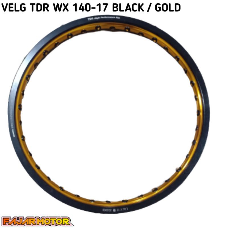 TDR RIM VELG 140 160 WX SHAPE KOTAK 2TONE BLUE GOLD BLACK GOLD VELK PELEG RING 17