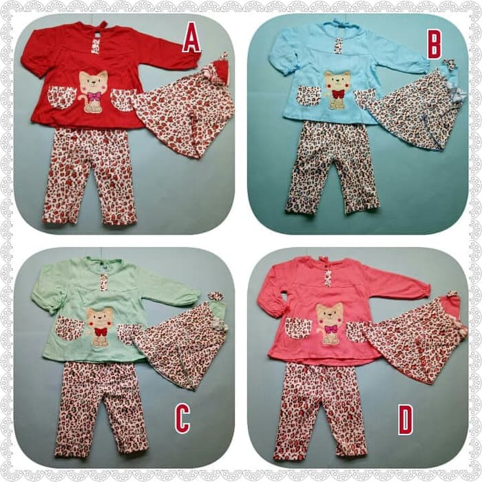 REady Baju Bayi Perempuan Muslim Setelan Baju Muslim Bayi Meoww