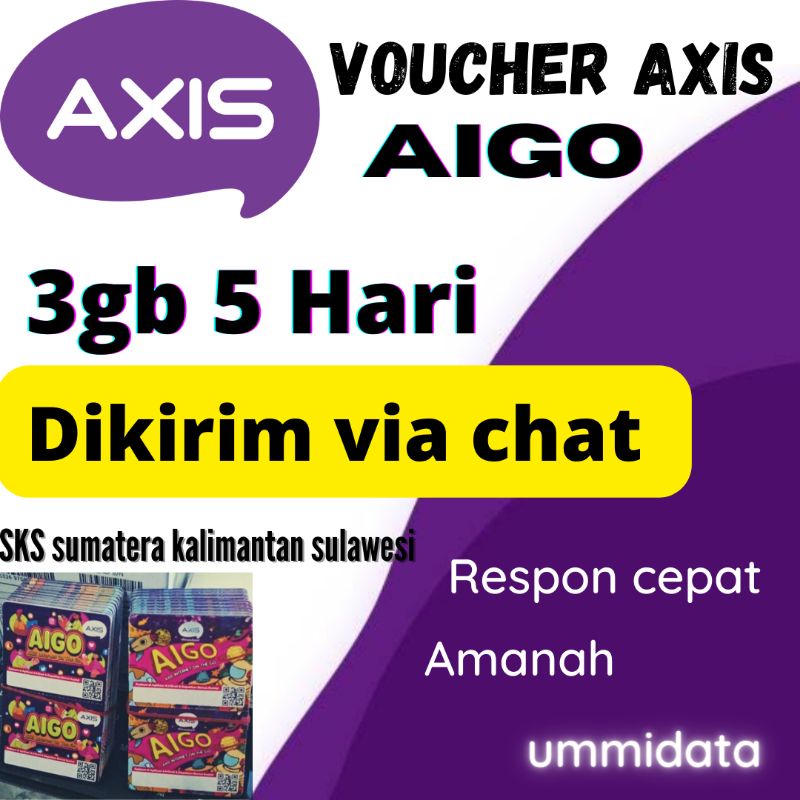Voucher aigo axis 3gb 5hari BOY BBOY