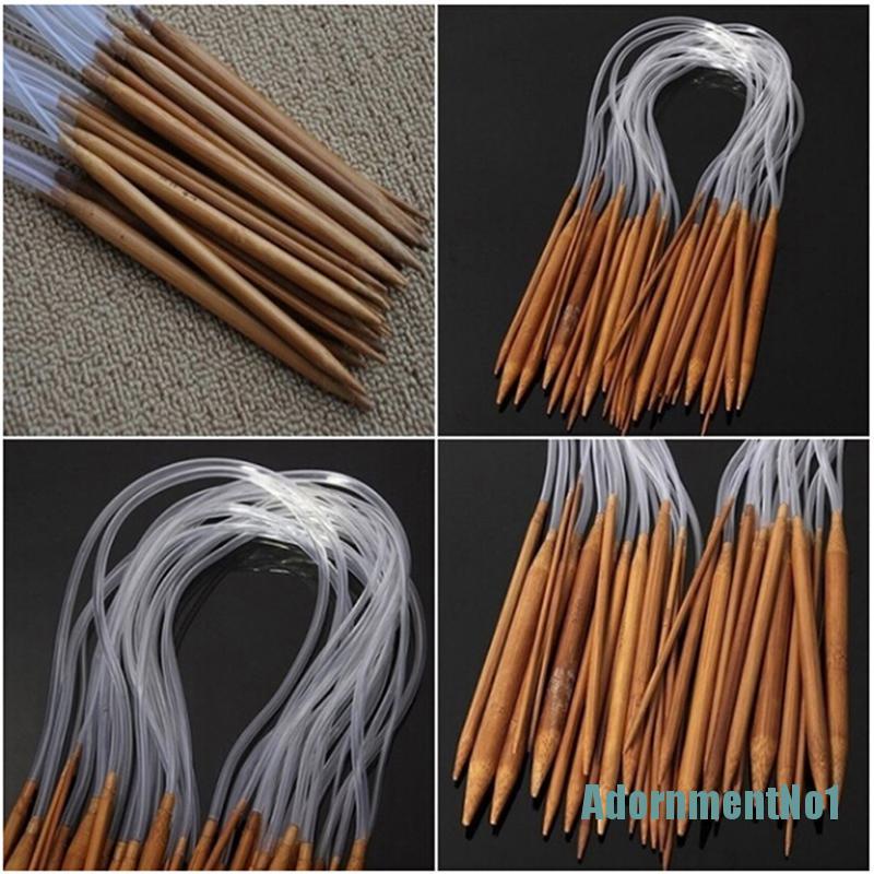 (AdornmentNo1) 18 Pasang / Set Jarum Rajut Bambu 16 &quot;Untuk Kerajinan Tangan Diy