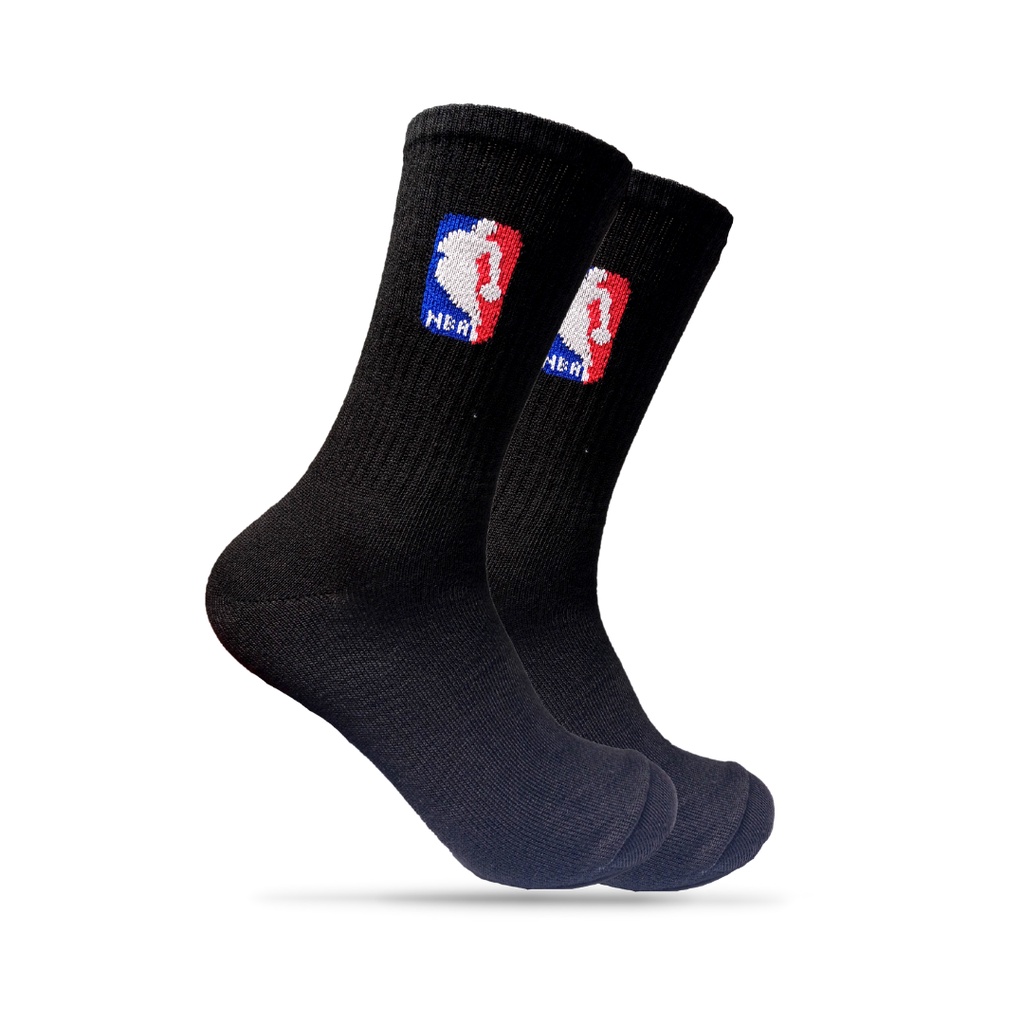 Kaos Kaki Oldschool - Kaos Kaki Motif NBA Hitam - The Muds Official