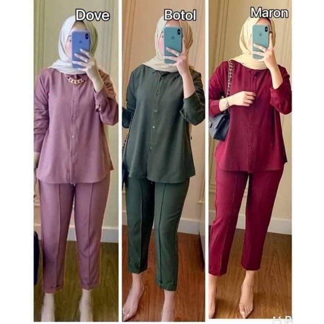 SETELAN KEMEJA WANITA // SETELAN KEMEJA KEKINIAN // SETELAN KEMEJA  WANITA TERMURAH