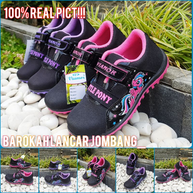 SEPATU TK CEWEK WARNA LUCU KUDA PONI 04 SIZE 26-35 SPORTY VIAMOR V 02