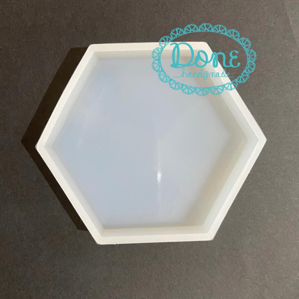 Hexagon mold segi enam tatakan gelas base mold cetakan resin clay