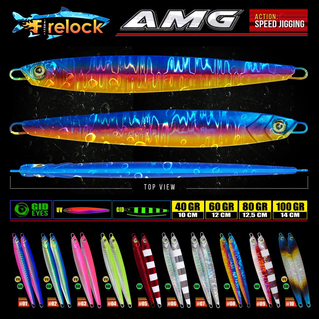 UMPAN PANCING metal jig FIRELOCK AMG 40, 60, 80, 100 GRAM