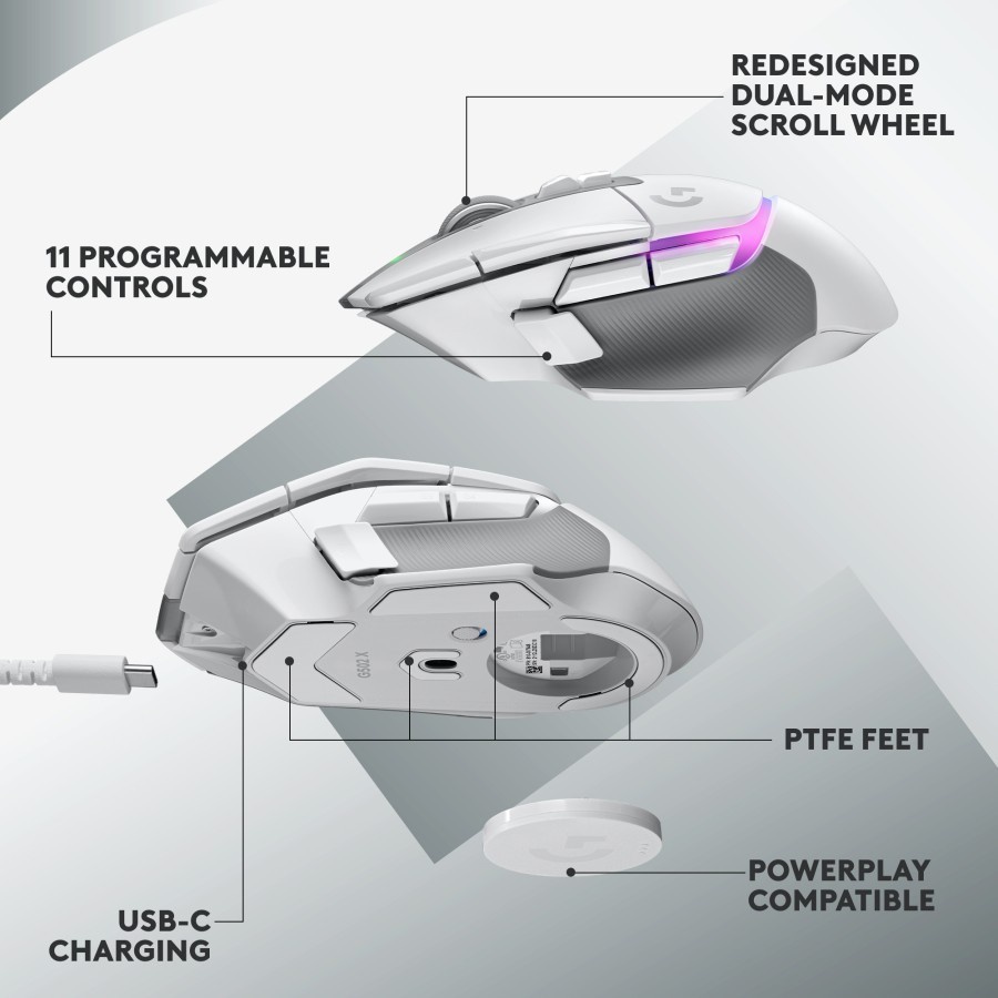 Mouse Gaming Logitech G502X Plus Wireless RGB HERO 25K DPI - G502 X