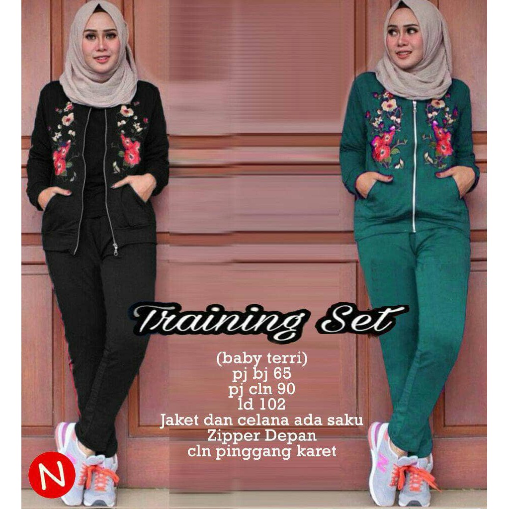 62230 training set stelan muslim wanita stelan olahraga baju muslim