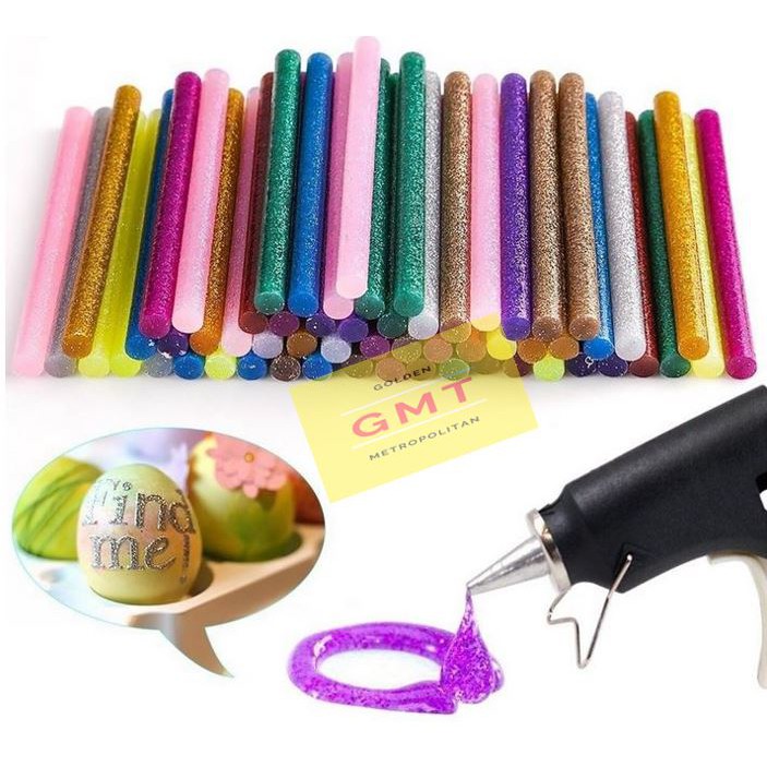 Isi Ulang Refill 12 BTG Warna Warni Lem Tembak Bakar Hot Glue Gun Rainbow