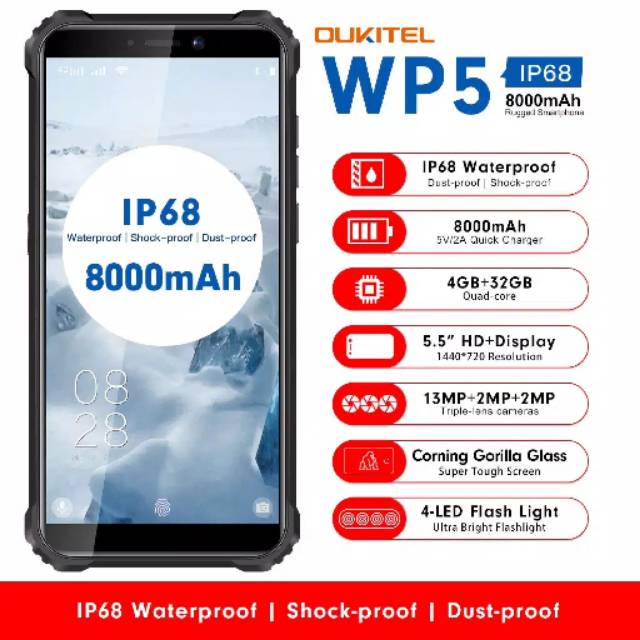 Oukitel WP5 4GB/32GB IP68 | Shopee Indonesia