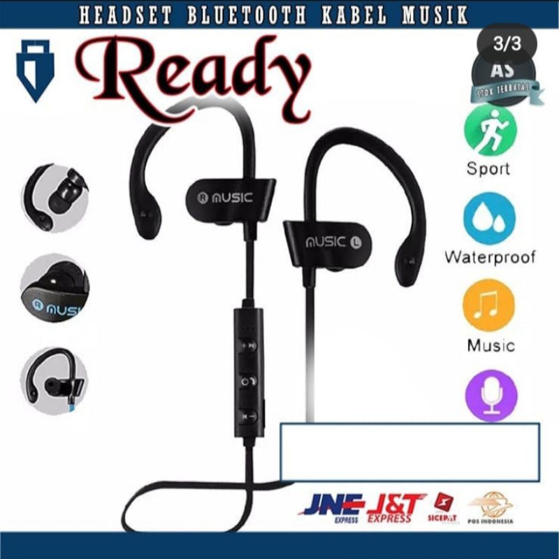 Headset Bluetooth Wireless Kiri Kanan Musik RT558 Joging Gowes Sport I Bisa Musik dan telponan I Ada Pengait Sehingga Tidak Mudah jatuh Saat digunakan Bersepeda atau Berlari I Bisa jadi kalung Jika Sedang Tidak digunakan dan Simpan dii Leher Saja