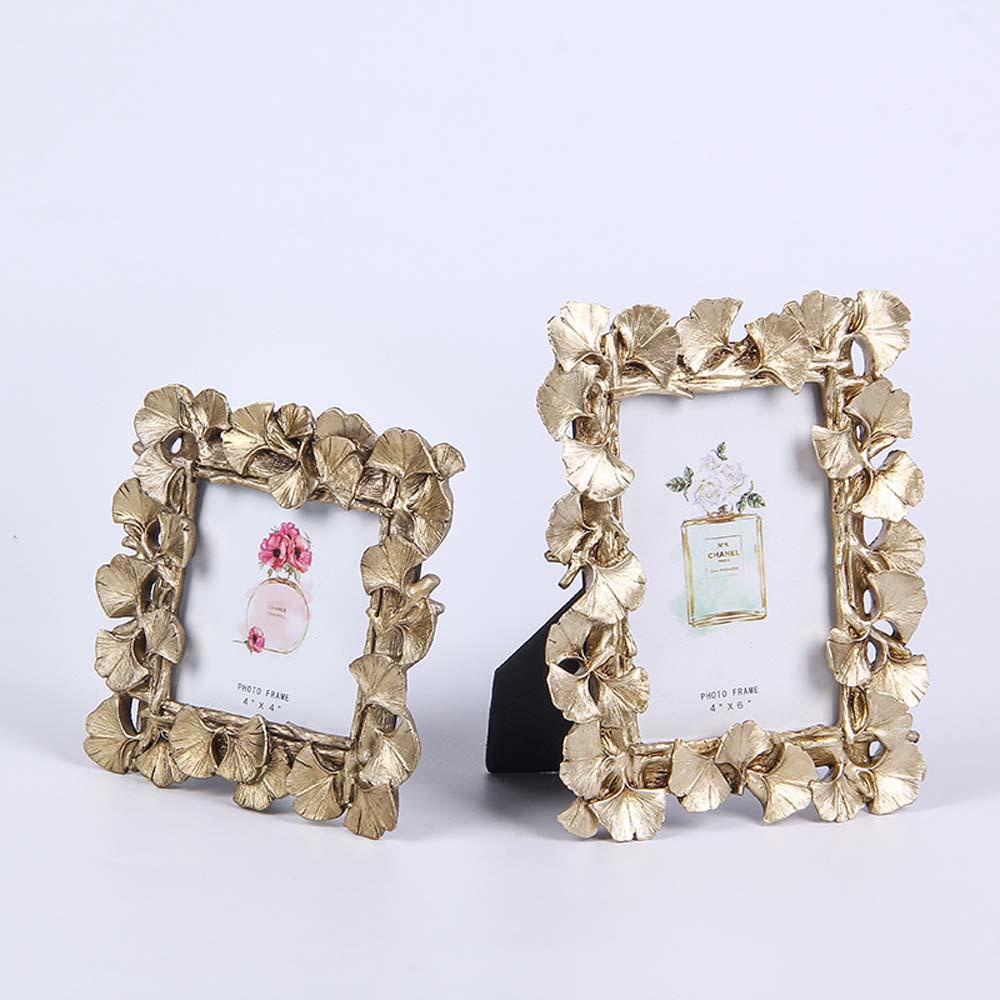 Frame Foto Agustina 4per6inch Resin Ginkgo Daun Dekorasi Meja Pernikahan Perlengkapan Pesta