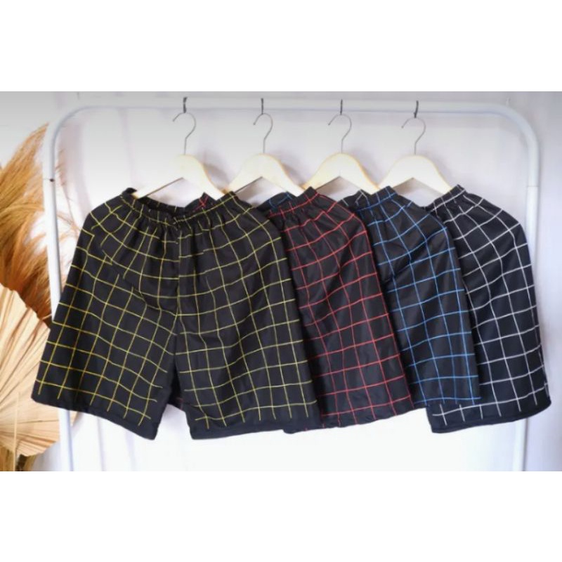 New arrival !! celana pendek boxer unisex tartan