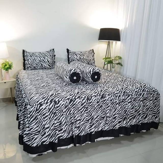 Sprei set rumbai bahan katun ukuran 180x200