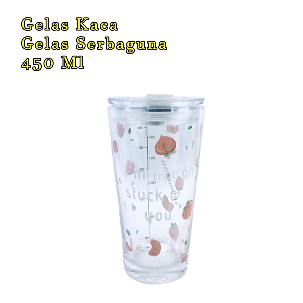 Gelas kaca * tumbler * Gelas ukur * Gelas Gambar lucu * 450ml-YS-19-15