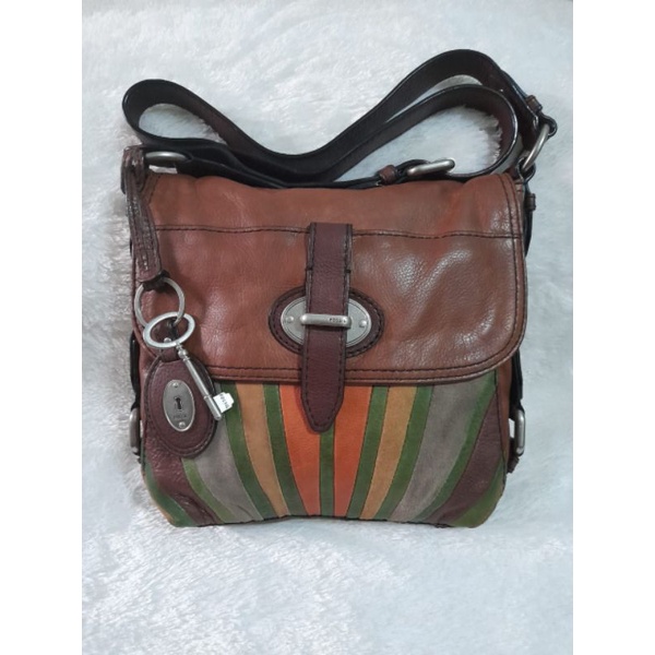 tas fossil maddox crossbody patchwork preloved