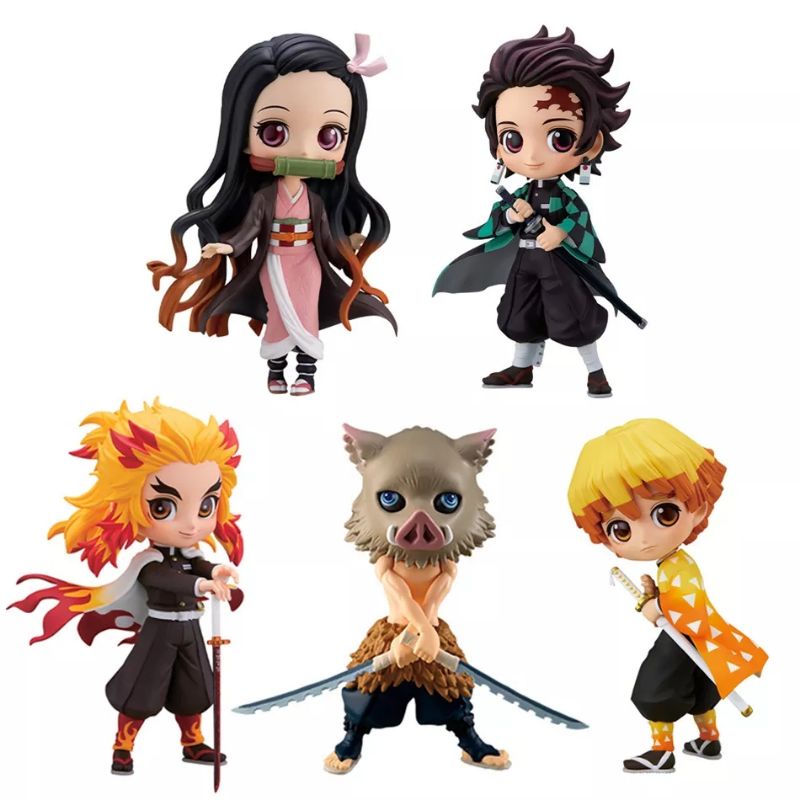 Qposket Demon Slayer Kimetsu No Yaiba Tanjiro Nezuko Zenitsu Anime Giyu Figure